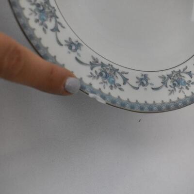 7 pc Porcelain Bowls with Blue Edging Design: Diplomat by Sango Japan Cahill 334