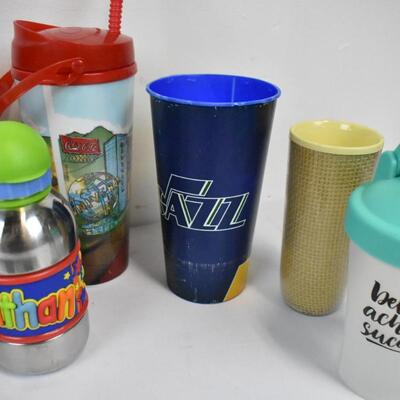 21 Various Cups & Mugs: U of U, Utah Jazz, Universal Studios, Army, etc
