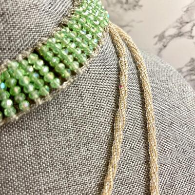 Lot 34  Beaded Crystal Choker & Rope Beaded Necklace