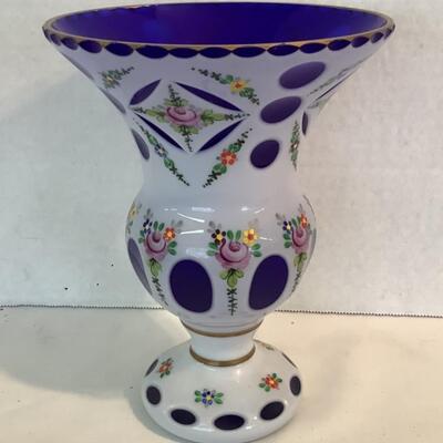 C1088 Bohemian Encased Glass Vase