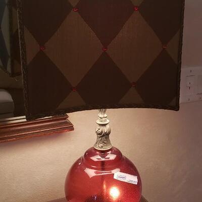 2 Way Red Glass Table Lamp