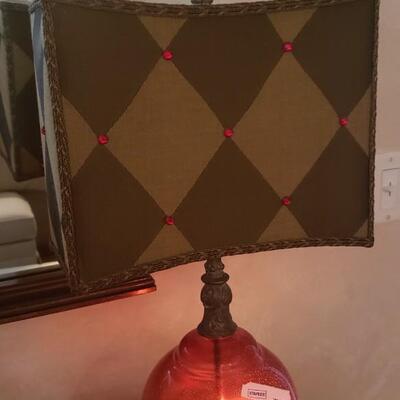 2 Way Red Glass Table Lamp
