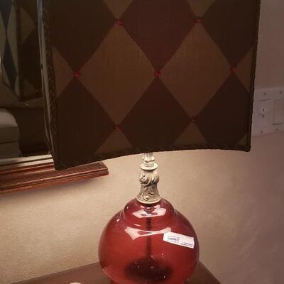 2 Way Red Glass Table Lamp