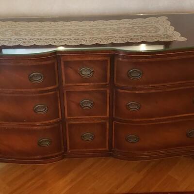 Fancher Furniture Company Mahogany 9 Drawer Cabinet with Mirror 