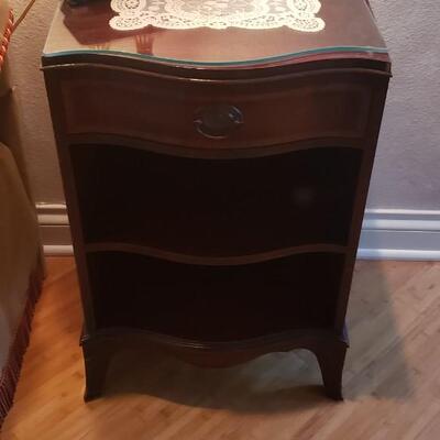 2 Fancher Furniture Co., Mahogany Table, One Drawer Nightstand