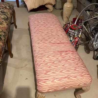 Pink print bench