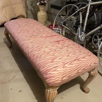 Pink print bench
