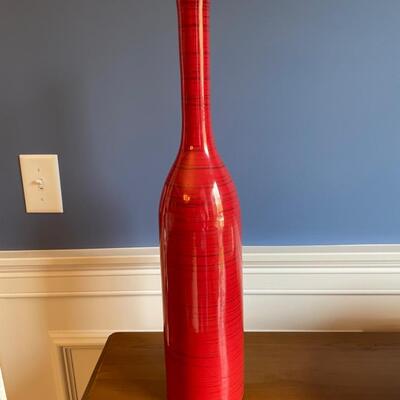 Tall red vase