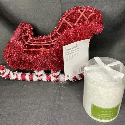 Cute table top decor, Christmas sled with Box of Snow