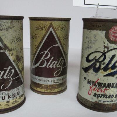 5 Old All Different Blatz Beer Cans.  Read description for more info on these cans