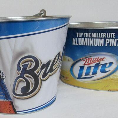 2 Miller Lite Ice Buckets - Brewers and Miller Lite Never Used 
