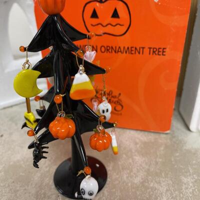 #210B Glass Global Village Ornament Tree - Halloween 