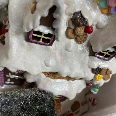 #220B  Ceramic Ginger Bread House with Accessories 