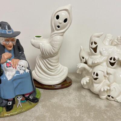 #222B Halloween Ceramics: Ghost Lamp, Gang of Ghosts and Witch 