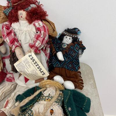 #292 B Collection of Rag Dolls 