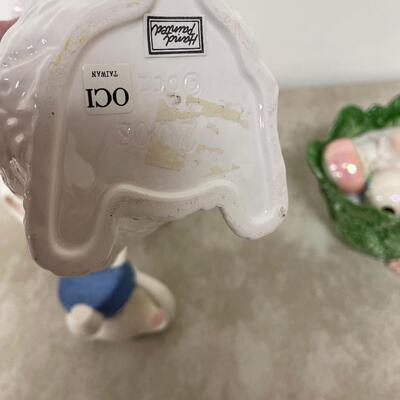 #313 B Bunny Mugs Rabbit Pitcher and Cabbage Rabbit