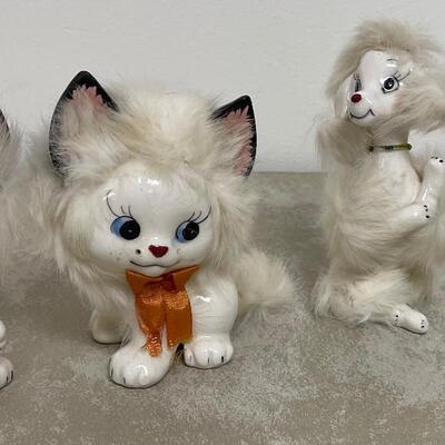 #314 B Antique Ceramics Kitty's, Poodle and Skunk 