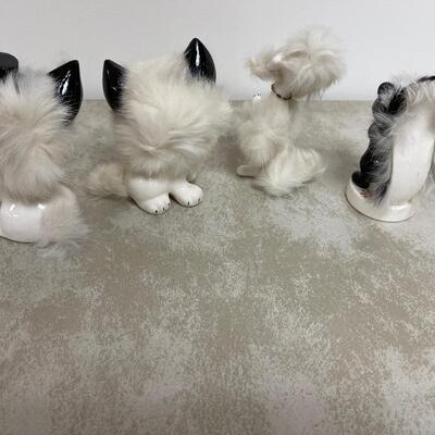 #314 B Antique Ceramics Kitty's, Poodle and Skunk 