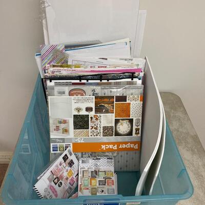#315 B Large Tote full of Crafting Paper and Canvases 