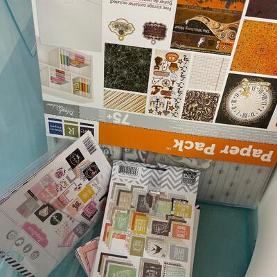 #315 B Large Tote full of Crafting Paper and Canvases 