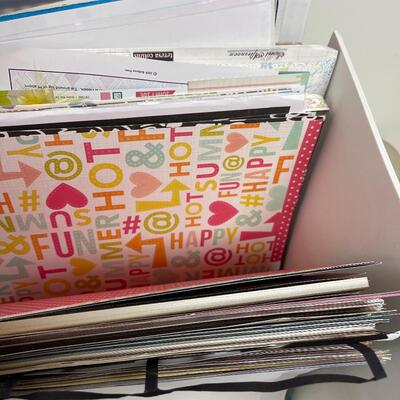 #315 B Large Tote full of Crafting Paper and Canvases 