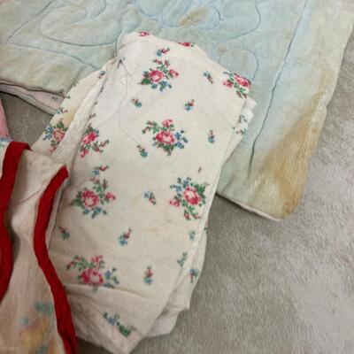 #325 B Stack of Vintage Doll Blankets 