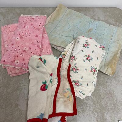 #325 B Stack of Vintage Doll Blankets 