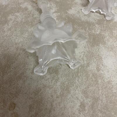#338 B Frosted Glass Candle Sticks 