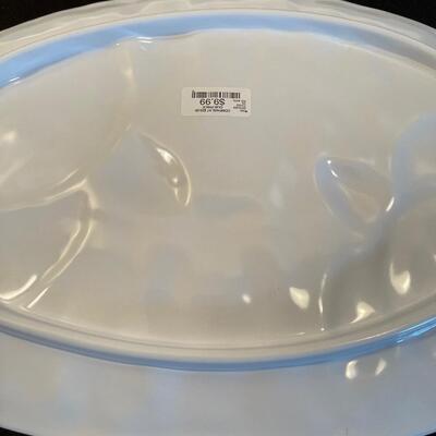 #357 Melamine Turtle Platter Plus 3 Plates with trees