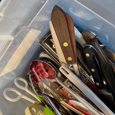 #359  Tub of Kitchen Utensils 