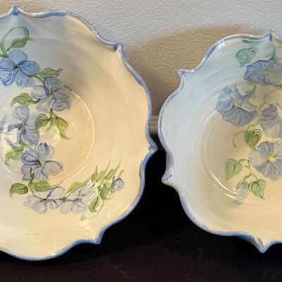 #361 2 Mixing Bowls Art Pottery by Shirley 