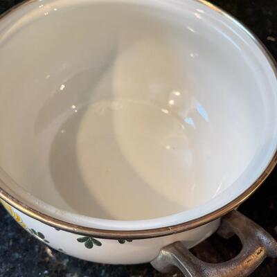 #365  Asta Covered Enamel  Dish 9" Diameter 