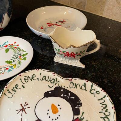 #369 7 Winter Holiday  Serving Dishes 