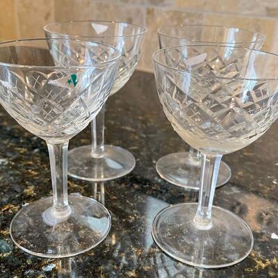 #375 (4 ) Etched Cut Glass Sherry