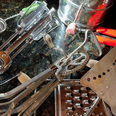 #376 Tote of Vintage Utensils 