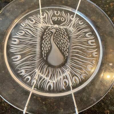 #379 (2) Crystal Plates - Lalique and Goebel 