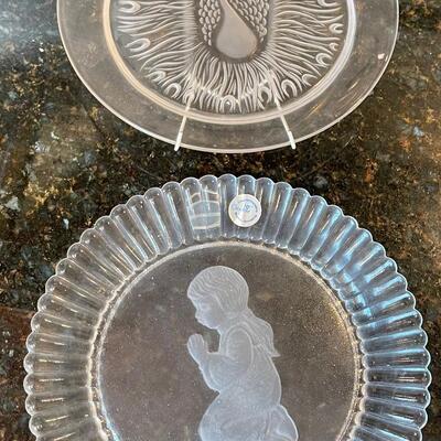 #379 (2) Crystal Plates - Lalique and Goebel 