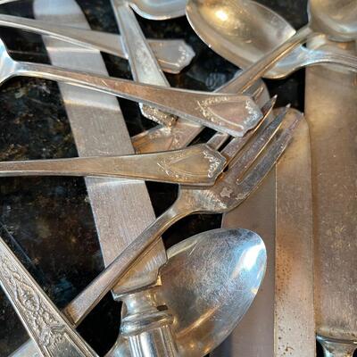 #380 Silver Plated Flatware Mixed Lot 