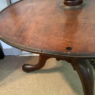 B1119 Antique Two Tier Walnut Lamp Table