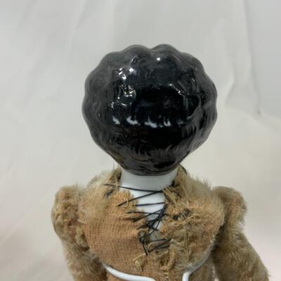 [45] ANTIQUE | Mohair Bear Body | Porcelain Doll Head