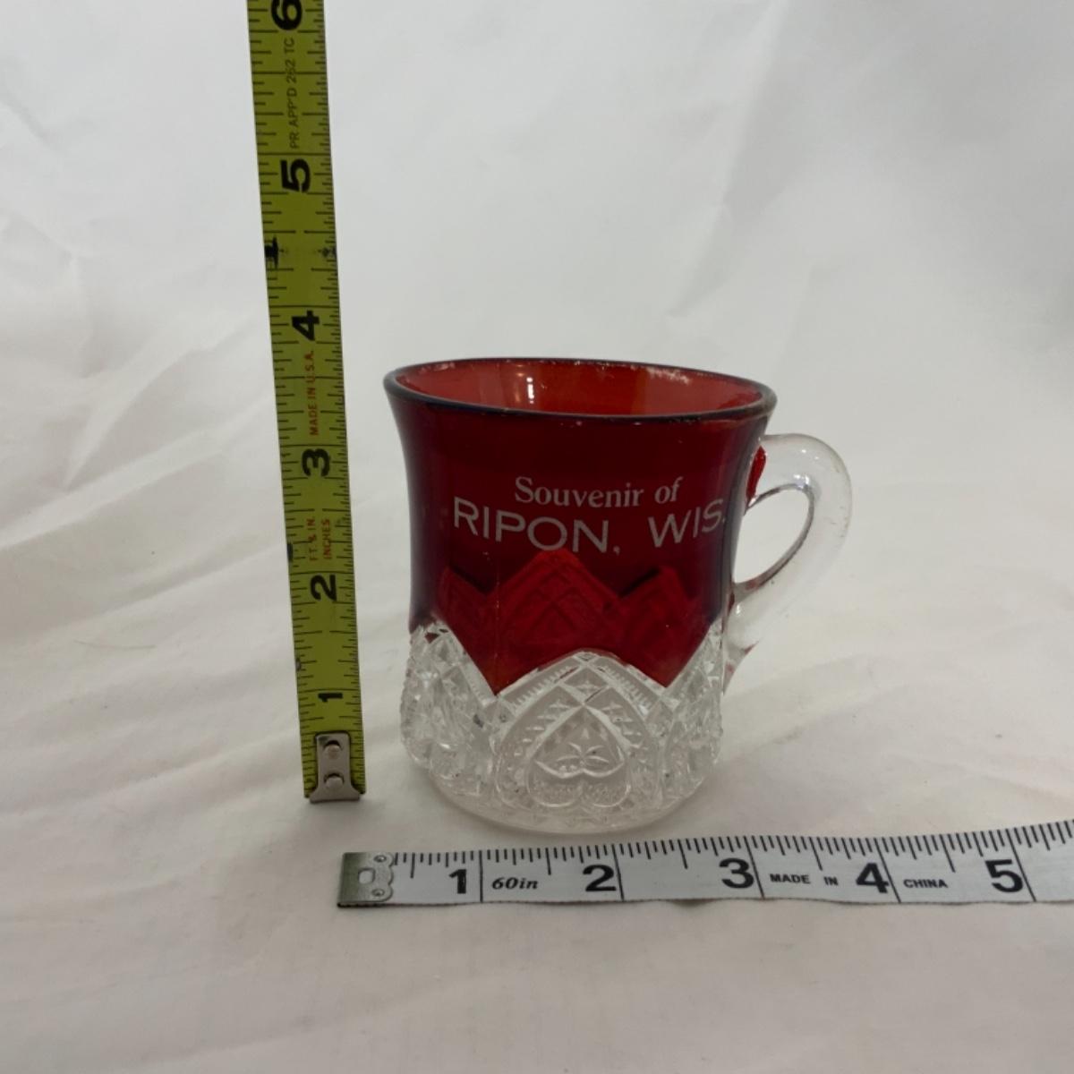 [47] VINTAGE | Ruby Flash Souvenir Mug | Ripon, Wisconsin | EstateSales.org