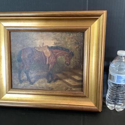 B1135 Signed Framed Horse Painting on Canvas