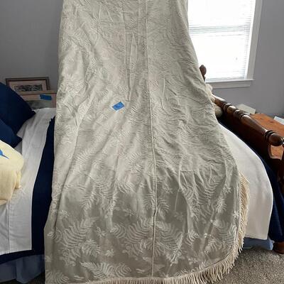 Lot 271 - King Custom Bed Spread with Fringes and Queen Size Blanket 