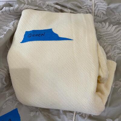 Lot 271 - King Custom Bed Spread with Fringes and Queen Size Blanket 