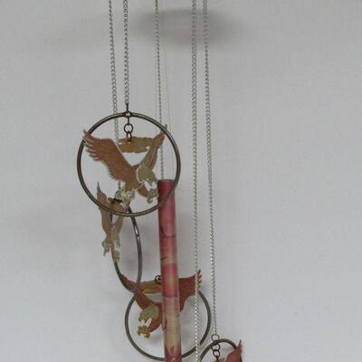 Neat Metal Wind Chime With Eagles