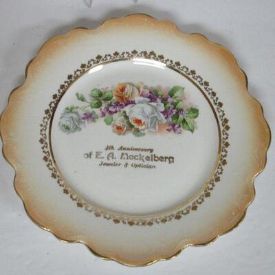 Antique Advertising Plate 4th Anniversary E A Meckelberg