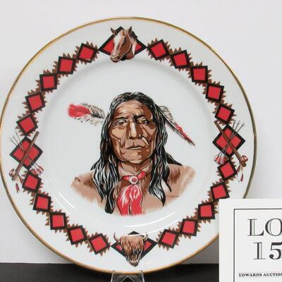 Large Native American Decorative Plate Royal Fine China 10