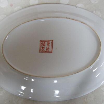 Pretty Stamped on Back Chinese Small Oval Platters See Additional Photos