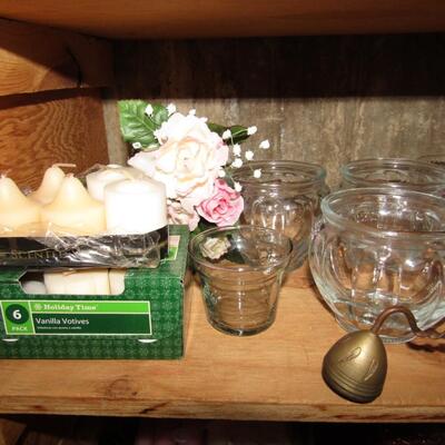 LOT 46  CANDLES & HOLDERS