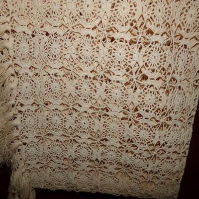LOT 21  HAND CROCHETED TABLECLOTH